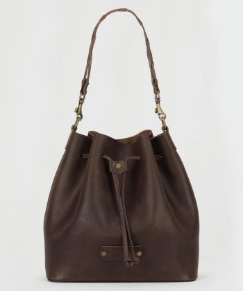Bucket Bag cuero café oscuro