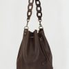 Bucket Bag cuero café oscuro