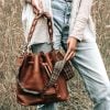 Cartera en cuero Bucket Bag - Haku Handmade
