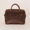 maletín de cuero café oscuro