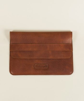 Estuche para laptop en cuero café
